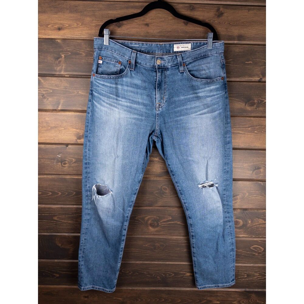 AG Adriano Goldschmied Ex-Boyfriend Slouchy Slim Jeans 30R Distressed